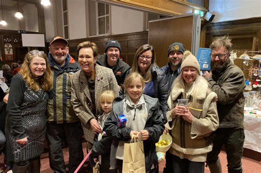 Stainland welcomes back its Christmas tree as broadcaster Christa Ackroyd turns on lights