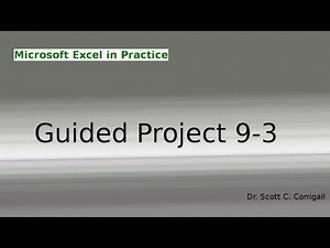 Microsoft Excel Guided Project 9-3