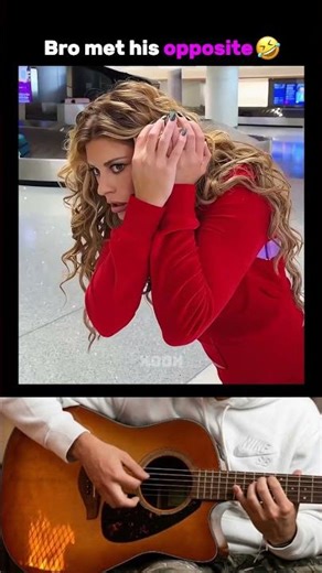 He met his opposite🤣 #funny #couple #guitar