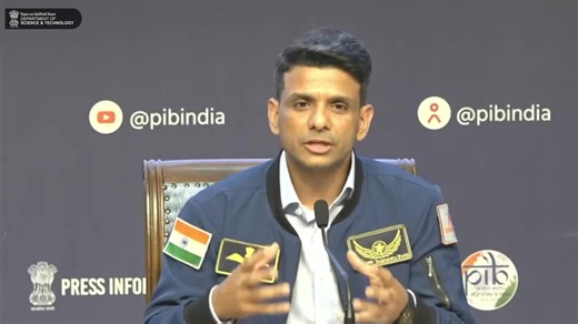 Astronaut Group Captain Shubhanshu Shukla, the 1st Indian to travel to the International Space Station on #Axiom4, shared his experiences as mission pilot of Crew Dragon during a media interaction. #NationalSpaceDay Dr Jitendra Singh Abhay Karandikar ISRO - Indian Space Research Organisation | Department of Science and Technology, Government of India