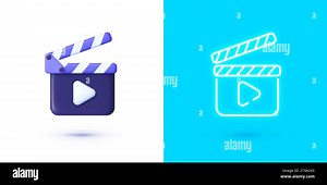 Movie clapper 3d and Neon style, great design for any purposes. Media player icons. Video player icons. Film Clapper, Film clapperboard. Vector Stock Vector Image & Art - Alamy