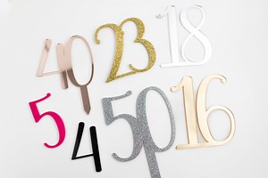 Acrylic Number Cake Topper | Birthday Age Cake Topper Charm | Anniversary Cake Charm | 16th Birthday | Gold | Number Age Cake Topper - Etsy