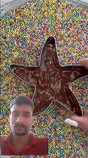 How to make chocolate starfish with colorful sprinkles #starfish #chocolate#sprinkles #greenscreen
