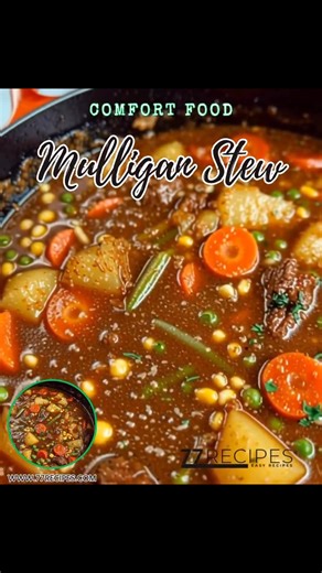 This Mulligan Stew is packed with tender beef, potatoes, and veggies simmered in a rich broth. A cozy one-pot meal that’s perfect for chilly nights or Sunday dinners! 🍂 Recipe LINK ⬇️ | Garden Life & Recipes