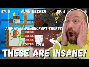 MIND BLOWN! Alan Becker - Animation vs. Minecraft Shorts Ep. 5 - 8 NOTE BLOCKS & PVP! (REACTION!)
