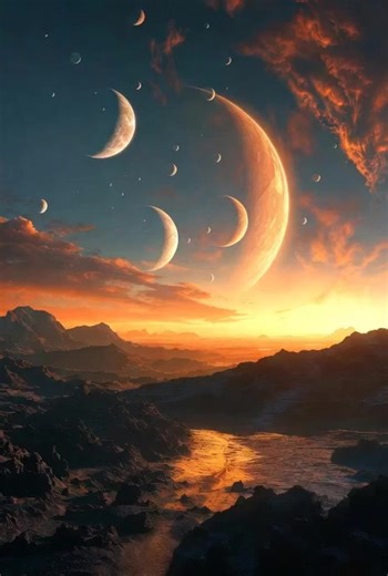 POV: Watching the twin suns dip below jagged alien peaks on a world that feels like home but isn't. #AlienPlanet #SciFi #SpaceAesthetic #FantasyWorld #CosmicVibes