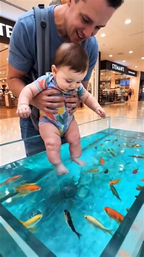 Baby’s First Fish Spa Adventure! 🐟😂 The Fish Came Running!