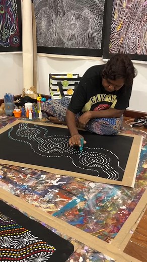 Hundreds and thousands of dots go into each breathtaking piece of Indigenous art. These intricate dot paintings require immense patience and precision, often taking countless hours to complete. Despite the time and effort involved, our talented artists make it look effortless, showcasing their incredible skill and coordination. Watch the magic unfold in this video and appreciate the dedication and talent behind each dot. Visit Readback Gallery in Darwin to see these masterpieces up close and sup