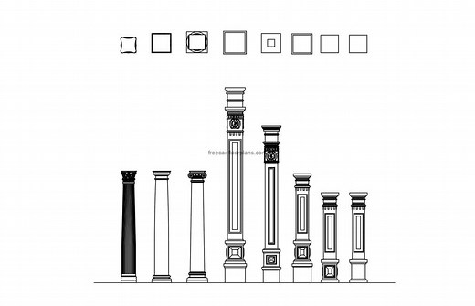 Classical Columns - Free CAD Drawings