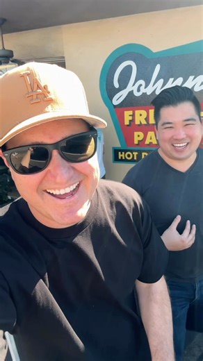 Eddie Sanchez on Instagram: "Linked up with Chris from @cj.eats_ at one of his go-to LA spots: Johnnie’s Pastrami. We chopped it up over sandwiches and talked about how he got started, what inspired him to start cooking, and he even dropped some gems on what makes his most viral videos take off. If you love food, content, or classic pastrami, this one’s for you. 📍 @johnniespastrami"