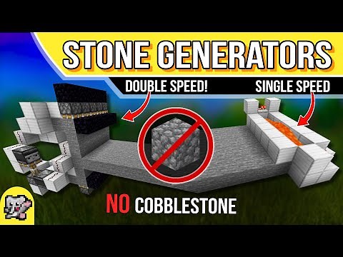 Stone Generator NO COBBLE Double Speed | Minecraft Redstone Tutorial | BEDROCK MCPE XBOX PS SWITCH