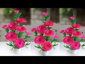 diy home decoration paper flower / art and craft with paper flower / handmade paper flower