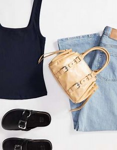 ASOS DESIGN bowler bag with double buckle in buttermilk yellow | ASOS