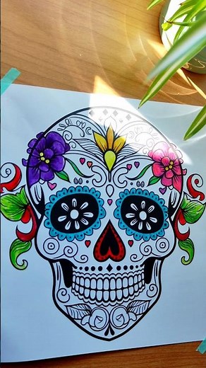 Calavera a todo color #halloween #diademuertos