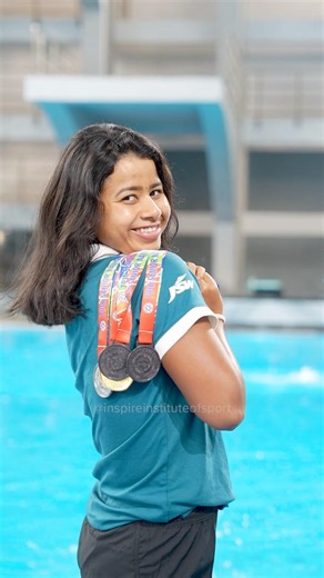 #TeamIIS swimmers strike a pose with their medals after the Senior Nationals | #fyp #sports
