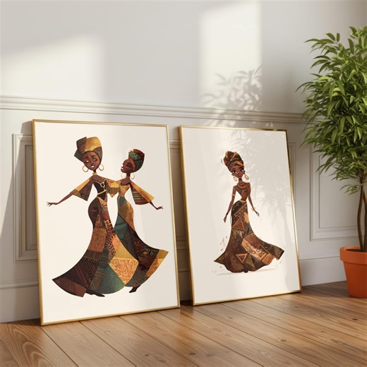 African Women Wall Art Set, Modern Afro Boho Home Decor (digital Download) - Etsy