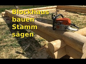 Building a log cabin - choosing a log, marking it, sawing it out