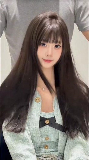 Korean Silky Straight Hair with Wispy Bangs ✨ Long Hair Transformation 🤩