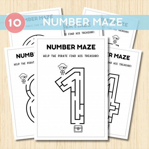 Numbers Maze Worksheet, 0-9 Number Maze Activity, Preschool, Kindergarten, Pre-k Printable Activity Book, Numbers Matching Learning Activity - Etsy Canada