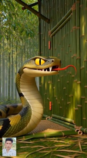 The white kitten was hiding in the bamboo house #catvideos #catvideos #snake