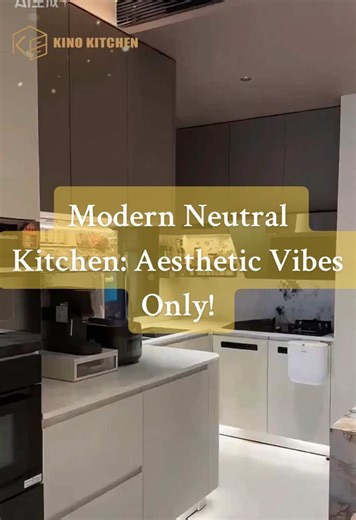 Modern Neutral Kitchen: Aesthetic Vibes Only! ✨🍽️ 2026 kitchen trends starting strong? Dreaming of that calm, aesthetic upgrade? This sleek neutral design with aesthetic kitchen furniture design and layout is pure serenity! Hook: Ambient pan across integrated appliances & under-cabinet glow → close-up zoom on matte cabinets & marble backsplash → quick cuts to tall fridge tower & curved counter → fun text “Cook in calm luxury every day!” Elevated aesthetic kitchen furniture design and layout, du