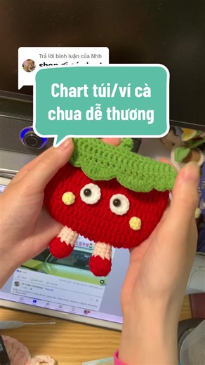 Trả lời @Nhh share chart túi/ví cà chua dễ thương🍅🍅🤪 cho mn nè. Ai muốn lưu ảnh thì qua phở bò lấy nha. #crochet #tomato #moclen #crochetbag #fyppppppppppppppppppppppp