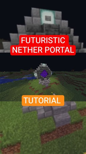 Futuristic Nether Portal Minecraft Tutorial. #minecraft #shorts