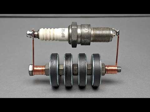 New powerful free energy generator for home Electricity self running from magnet & spark plug 100%