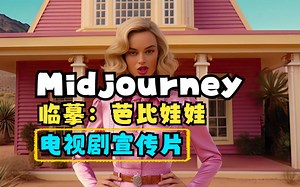 Midjourney AI图片生成视频案例鉴赏，模仿制作《Barbenheimer》芭比娃娃电视剧片头