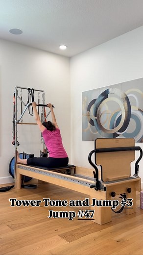 April Plank on Instagram: "Get ready for the best of both worlds! This workout blends the Reformer Jump board with the Tower for a powerful, full-body cardio and strength session. You’ll alternate between heart-pumping jump segments and strength training using the Push Through Bar and Tower springs on the Reformer/Tower combo unit. Expect a fun, flowing mix of full-body exercises designed to elevate your heart rate while toning from head to toe. #pilates #aprilplankpilates #pilateslovers #pilate