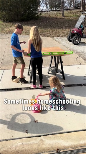 Homeschooling has been the best decision we’ve made. I love watching them tackle big projects with no fear! #homeschool #diyproject #homeschooling #homeschoolmom #woodworking