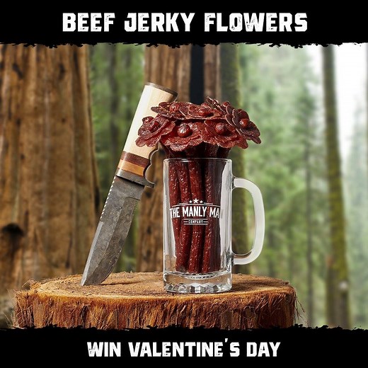 1.8K views · 1.2K reactions | Get him ❤️ Beef Jerky Flowers ❤️ We sell out every Valentine's so don't wait: manlymanco.com/flowers Valentine's is our busiest holiday and due to the same current events affecting many businesses, 2021 will be the first year we expect to have less man bouquets in stock, instead of more. | Manly Man Co. | Facebook