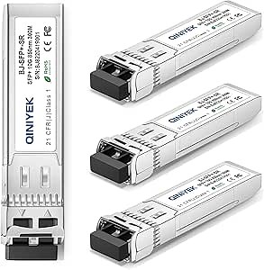 4Pack 10Gbase-SR SFP+ LC Transceiver, 10G Multimode Fiber Module 850nm,up to 300 Meters, Compatible with Cisco SFP-10G-SR, Unifi UF-MM-10G, Meraki MA-SFP-10GB-SR,Fortinet,Mikrotik,Netgear,Supermicro