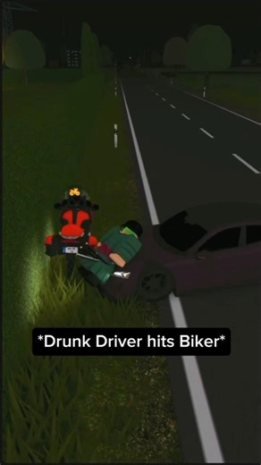 Drunk Driver hits Biker#roblox #robloxshorts