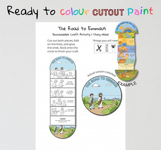 The Road to Emmaus Bible Craft | Jesus Walks With Us Lesson | Christian Coloring Activity | Sunday School Printable - Etsy