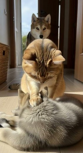 Cat and Wolf Meet for the First Time | 猫とオオカミ Instant Bond Formed #cats #wolves #wildlife