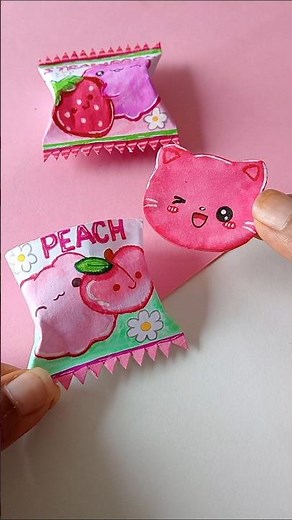 Cute Paper Candy DIY 🍑🍓#papercraft #diy #craft #kawaii #shorts