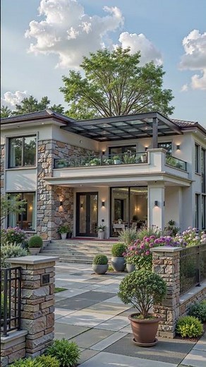 Modern 2-Level House with Roof | Gorgeous Garden Landscape Design#architecture #modelbuilding #home