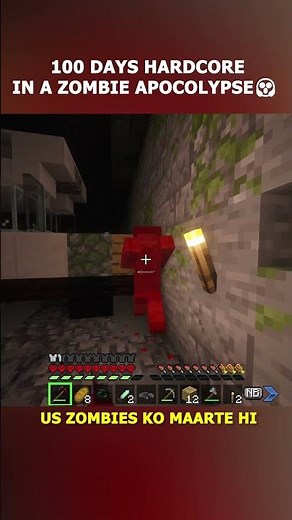 Minecraft 100 Days Hardcore challenge in Zombies Apocalypse 😱 #minecraft #minecraftshorts #shorts