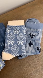 Blue Retro Style Crew Socks, Novelty Casual Floral Cotton Socks, Christmas Gifts Idea - Etsy