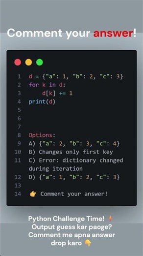 Python Dictionary Trick 😳 | Loop Ke Andar Value Change Karne Se Kya Hota Hai? #pythontricks