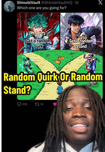 Which one you taking?🤔 #anime #myheroacademia #jojosbizarreadventure #stands #quirks