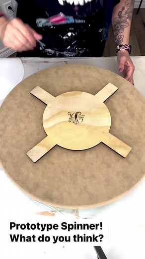 12K views · 160 reactions | Spinner Prototype! I made this cute 10” spinner using my Aeon Laser USA machine. What do you think? Should I sell these little guys? They’re perfect for coaster making! Let me know in the comments below! Made from Birch Plywood. | Kanella Ciraco Art | Facebook