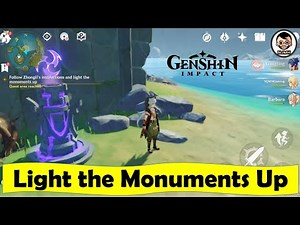 Follow Zhongli's Instructions and Light the Monuments Up | A Ruin under Lock and Key |Genshin Impact