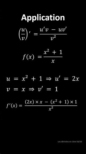 Série sur le calcul de dérivées 3/10 - Niveau 1ère Spé #math #maths #dérivée #fonction #premiere
