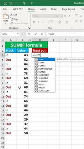 sumif Formula in excel 💯