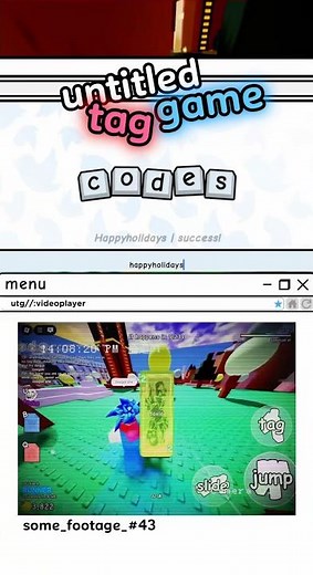 UTG CODES! :D #roblox #untitledtaggame #Codes #galacticyt21