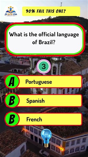 What Is Brazil’s Official Language? #quiz #quiztime #viralreels #challenge #braintest #fyp