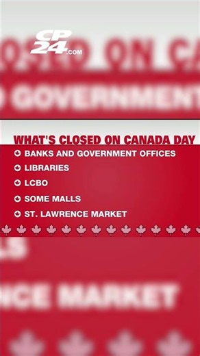 Here’s what is open and closed on Canada Day in Toronto