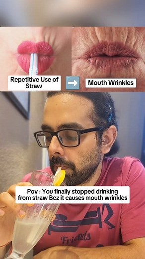 Pov : You finally stopped drinking from straw Bcz it causes mouth wrinkles #mouthwrinkles #skincare | Dr Ankur Gautam